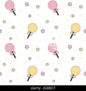 Carino lecca-lecca colorati vettore seamless pattern illustrazione dello sfondo Illustrazione Vettoriale