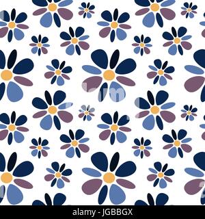 Abstract variopinti fiori a margherita vettore seamless pattern illustrazione dello sfondo Illustrazione Vettoriale