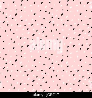 Carino bianco nero coriandoli su sfondo rosa vettore perfetta illustrazione del modello Illustrazione Vettoriale