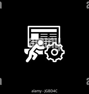 Il supporto tecnico e la relativa icona. Design piatto. Illustrazione Vettoriale