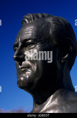 Busto di FDR, Casa di Franklin D. Roosevelt National Historic Site, New York Foto Stock