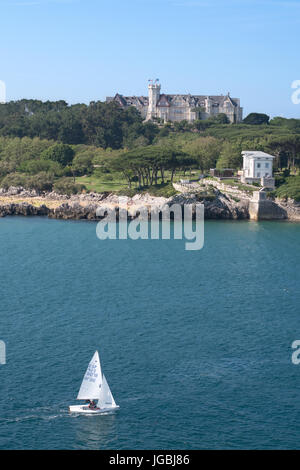 Menéndez Pelayo International University dal mare, a Santander, Cantabria, SPAGNA Foto Stock