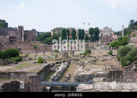 Vista sul Foro Romano, Roma Italia Foto Stock