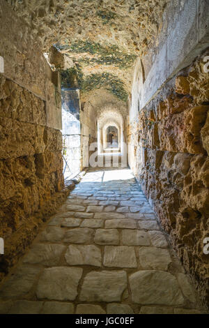 Italica, città romana rovine e anfiteatro di Santiponce in Spagna Foto Stock