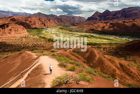 La strada di cachi a san antonio de los Cobres, nella regione di Puna di salta in Argentina del nord Foto Stock