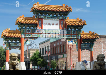 Chinatown gateway in Portland, Oregon Foto Stock