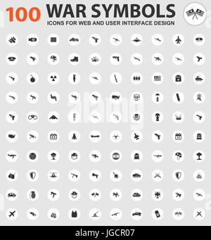 Simboli di guerra le icone per il web e la progettazione delle interfacce utente Illustrazione Vettoriale