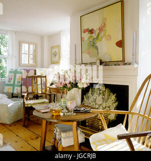 In stile country living room Foto Stock