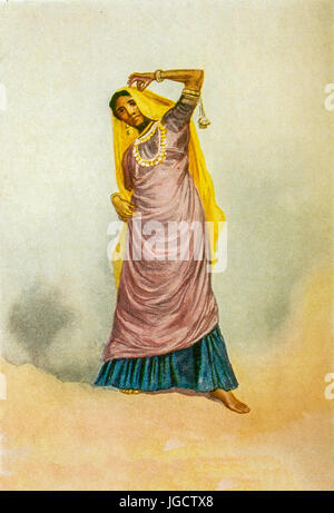 Vecchia verniciatura vintage di donna, India, Asia Foto Stock