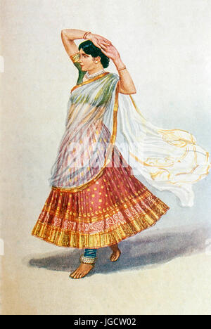 Vecchia verniciatura vintage di donna, India, Asia Foto Stock