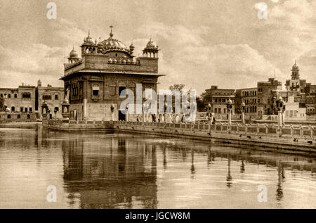 Foto d'epoca del tempio d'oro, Amritsar Punjab, India, Asia Foto Stock