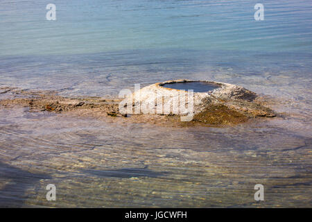 Gran Cono Geyser nel West Thumb Geyser Basin nel Parco Nazionale di Yellowstone Foto Stock