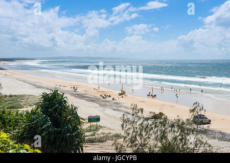 Doppio punto di isola e le sabbie colorate di Rainbow Beach, Great Sandy National Park, Queensland, Australia Foto Stock