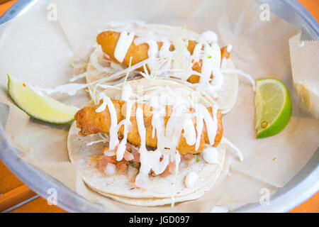 Pesce Tacos, a Dorado Tacos, Union Square, Manhattan New York City Foto Stock