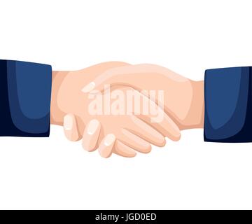 Stringe la mano business illustrazione vettoriale con raggi astratta, simbolo di successo deal, felice di partenariato, saluto shake, handshaking casual. Sito Web Illustrazione Vettoriale