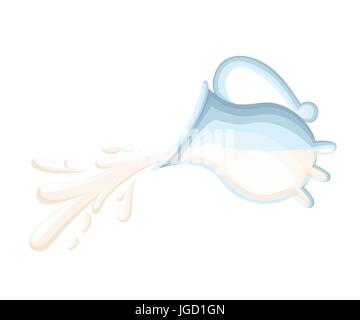 Gli spruzzi di latte, cadute e blot impostare il latte bianco splash e blot. Isolate i disegni logo con caratteri Imposta pagina del sito web e mobile app vettore design ele Illustrazione Vettoriale