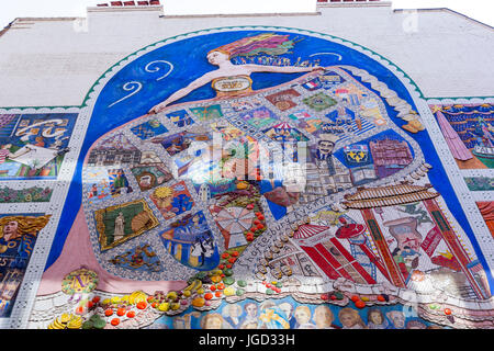 Spirito di Soho murale 1991. Broadwick San San Carnaby Carnaby Street è una strada pedonale dello shopping a Soho nella City of Westminster, Londra Foto Stock