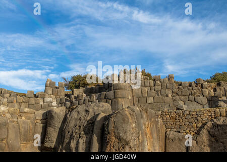 Saqsaywaman o Sacsayhuaman rovine Inca - Cusco, Perù Foto Stock