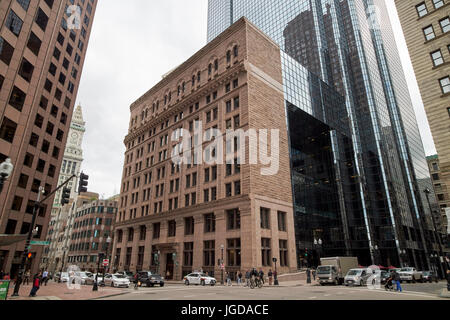 Ex boston stock exchange facciata di edificio per exchange place Boston STATI UNITI D'AMERICA Foto Stock