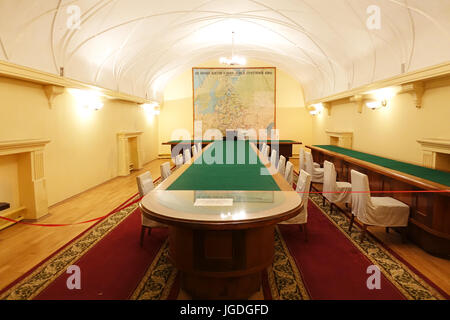 Samara, Russia - 25 giugno 2016, Camera in Stalins bunker in Samara, Russia Foto Stock