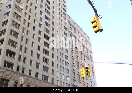 Sesta Avenue, al Central Park di New York, Stati Uniti Foto Stock