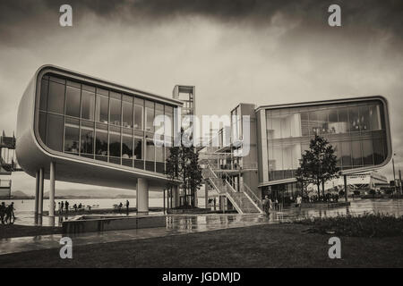 Botín Centro delle Arti e della cultura. Fondazione. Progettazione edilizia da Renzo Piano. Centro Botín. Fundación Banco Santander. Spagna Foto Stock