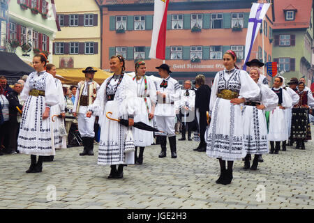 Transilvania, Sassone, home giorno, Transilvania, Dinkelsb?hl, costumi nazionali, pageant, costume nazionale gruppo , Sieben Foto Stock