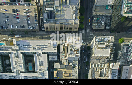 Vista aerea della città di intersezione, Los Angeles, California, Stati Uniti Foto Stock