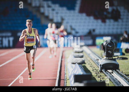 Andrew Butchart sulla sua strada per la vittoria nel 5000m presso il British Athletics Championships e mondo Prove a Birmingham, Regno Unito, 1 Luglio 2017 Foto Stock