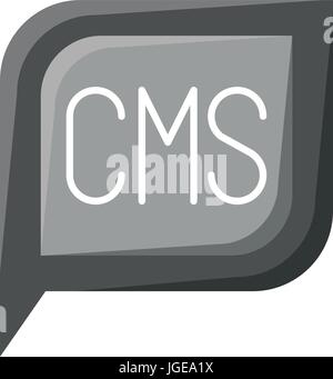 Scala di grigi dialogo silhouette quadrato con coda con simbolo di CMS Illustrazione Vettoriale