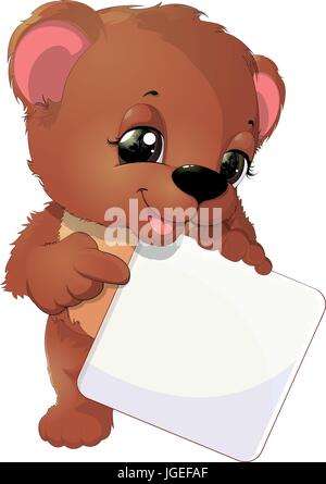 Carino baby orso cartoon Illustrazione Vettoriale