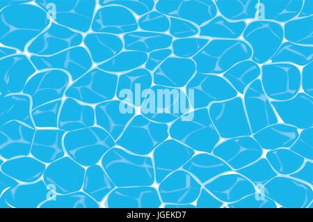 Vista dall'alto di caustiche in blu piscina o oceano fondo di acqua Illustrazione Vettoriale