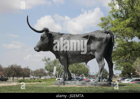 Statua del bull El Capitan in Dodge City kansas usa Foto Stock