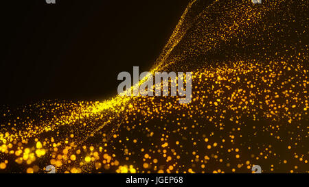 Particelle di ondulazione piano. Abstract background. Il rendering 3D Foto Stock