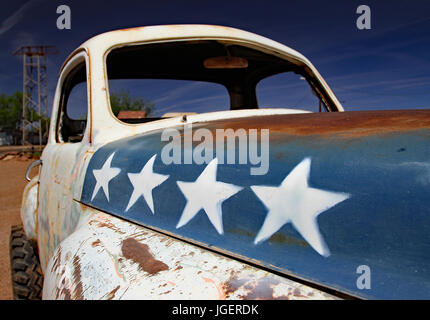 Abbandonato il carrello vicino a Winslow, Arizona. Foto Stock