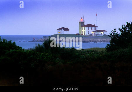 Il faro di Watch Hill in Westerly, Rhode Island, STATI UNITI D'AMERICA Foto Stock