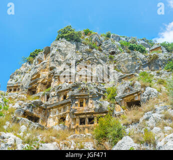 Necropoli di Myra è uno dei più incredibili siti archeologici in Turchia. Foto Stock