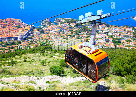 Vista panoramica della città di Dubrovnik da hill, Croazia Foto Stock