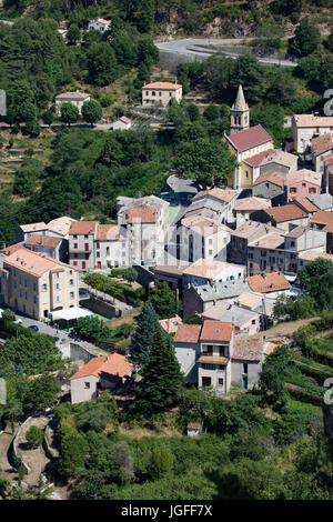 Il villaggio di Vivario (Corsica) Foto Stock