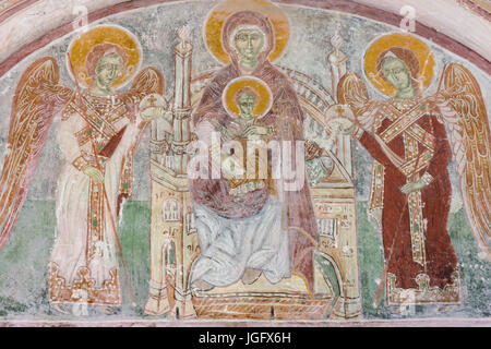 Affresco nella cattedrale della Natività della Vergine, Monastero di Gelati, Kutaisi, Imereti provincia (Mkhare), Georgia Foto Stock