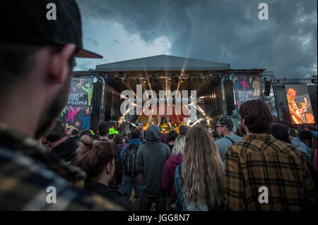 La American music band Mastodon esegue durante il festival di musica Rock per persone in Hradec Kralove, Repubblica Ceca il 5 luglio 2017. (CTK foto/David Tanecek) Foto Stock