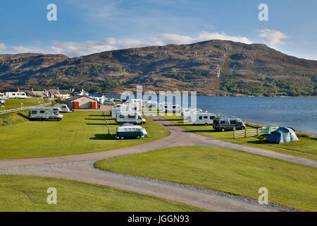 Broomfield Holiday Park; Loch Broom; Ullapool; Scozia; Foto Stock