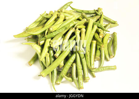 L'okra, organico, 2016, Città, Bom Sucesso, Minas Gerais, Brasile. Foto Stock