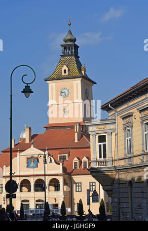 Ex Municipio di Brasov, chiamato consiglio casa (Casa Sfatului) a Piazza del consiglio,Transilvania, Romania Foto Stock