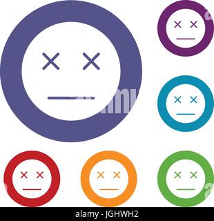 Morto set di emoticon Illustrazione Vettoriale