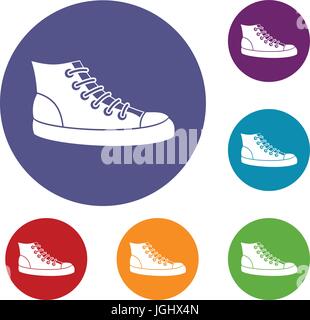 Sneakers set di icone Illustrazione Vettoriale