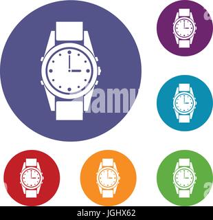 Swiss watch set di icone Illustrazione Vettoriale