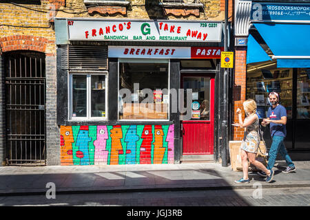 Thierry Noir Graffiti in Shoreditch, London, Regno Unito Foto Stock