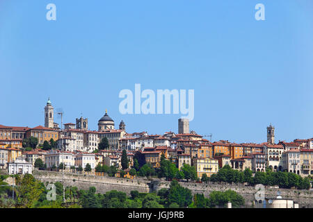 Alto medievale città di Bergamo, Lombardia, Italia Foto Stock