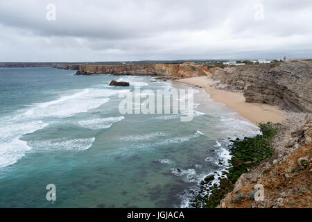 Sagres è situato in Algarve, la parte più occidentale del Portogallo continentale Foto Stock